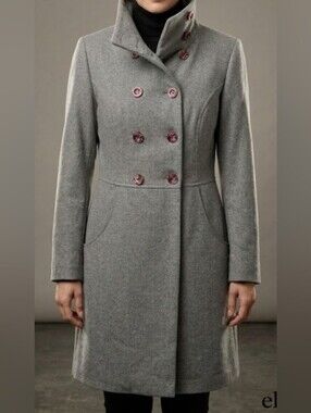 Elroy Women's 100% Wool Pea Coat Grey (Size 8 Small) Eco Warm Fall Layer